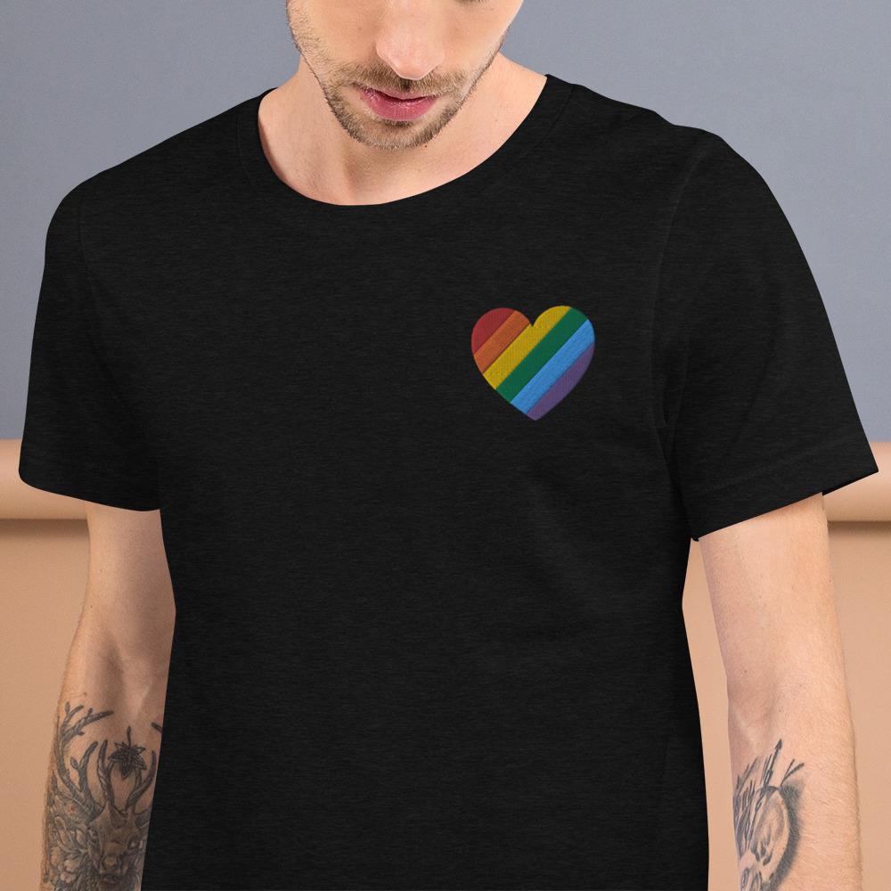 Embroidered Pride Heart-Embroidered T-Shirts-Swish Embassy