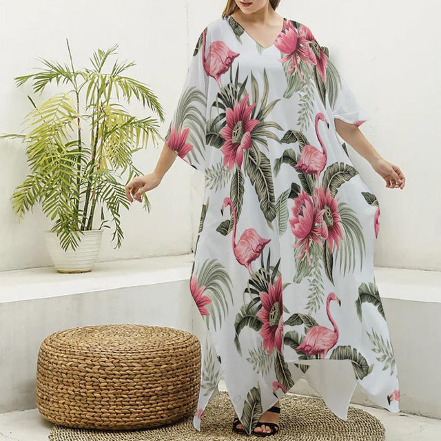 Flamingo Eden (Kaftan)-Kaftan-Swish Embassy