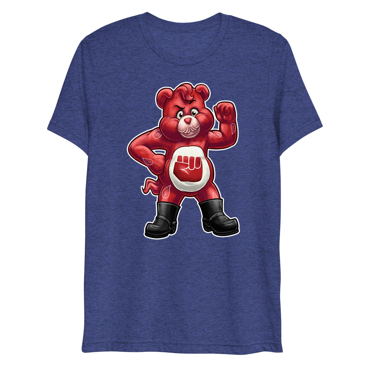 Hanky Bear - Red (Triblend)-Triblend T-Shirt-Swish Embassy