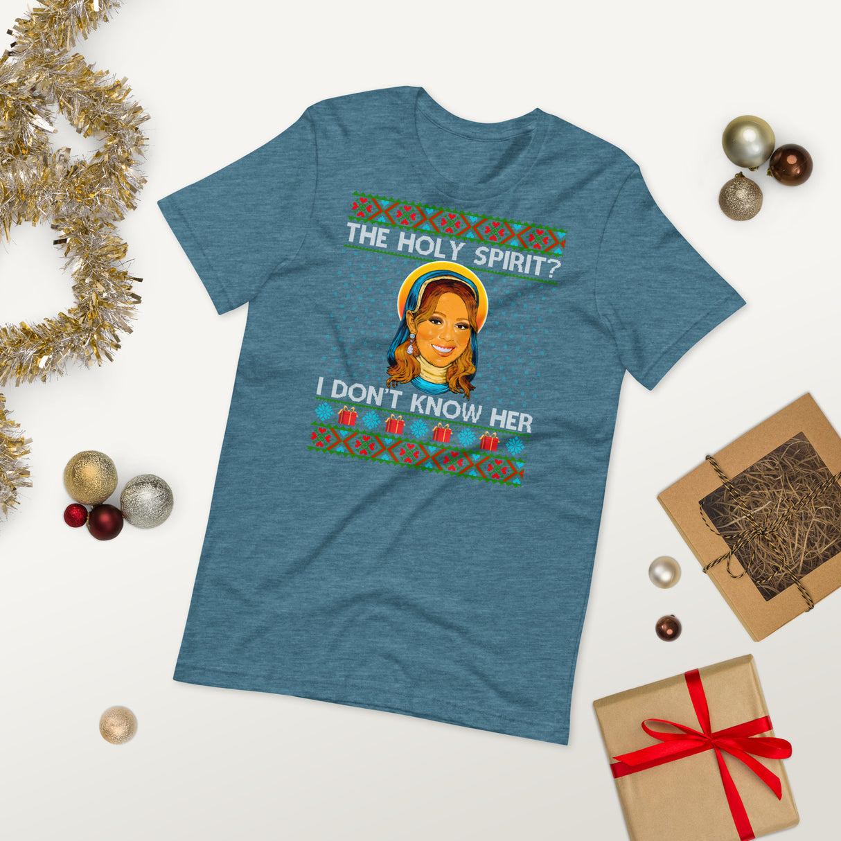 Holy Spirit? I Don't Know Her (Ugly Christmas)-Christmas T-Shirts-Swish Embassy