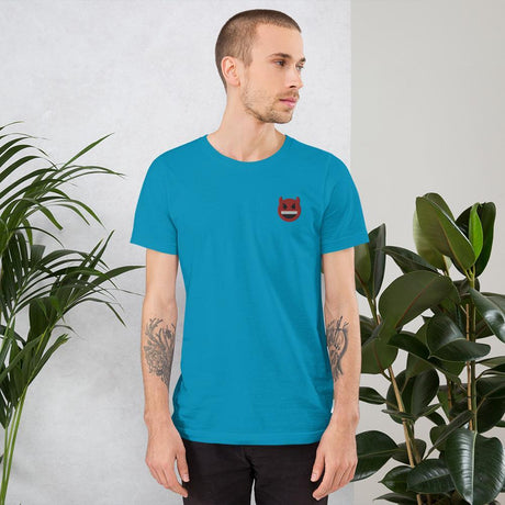 Horned Devil (Embroidered)-Embroidered T-Shirts-Swish Embassy