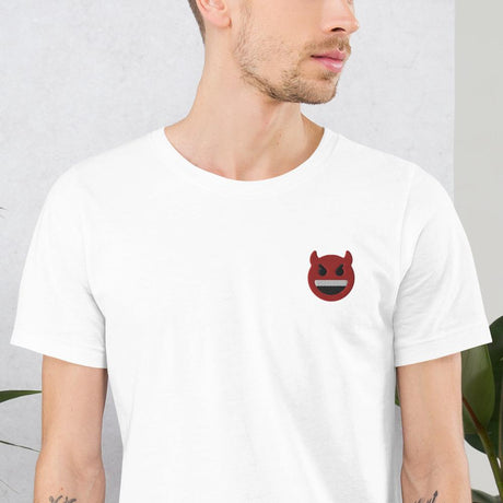 Horned Devil (Embroidered)-Embroidered T-Shirts-Swish Embassy