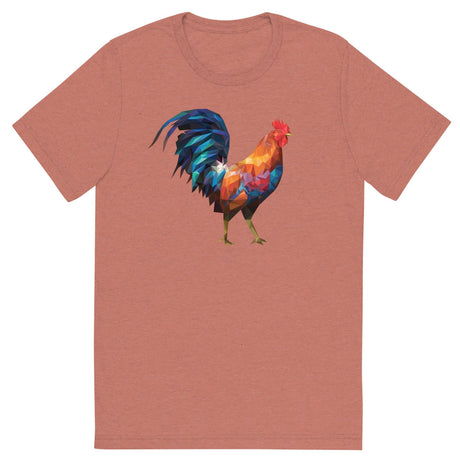 Huge Polygon Rooster (Triblend)-Triblend T-Shirt-Swish Embassy