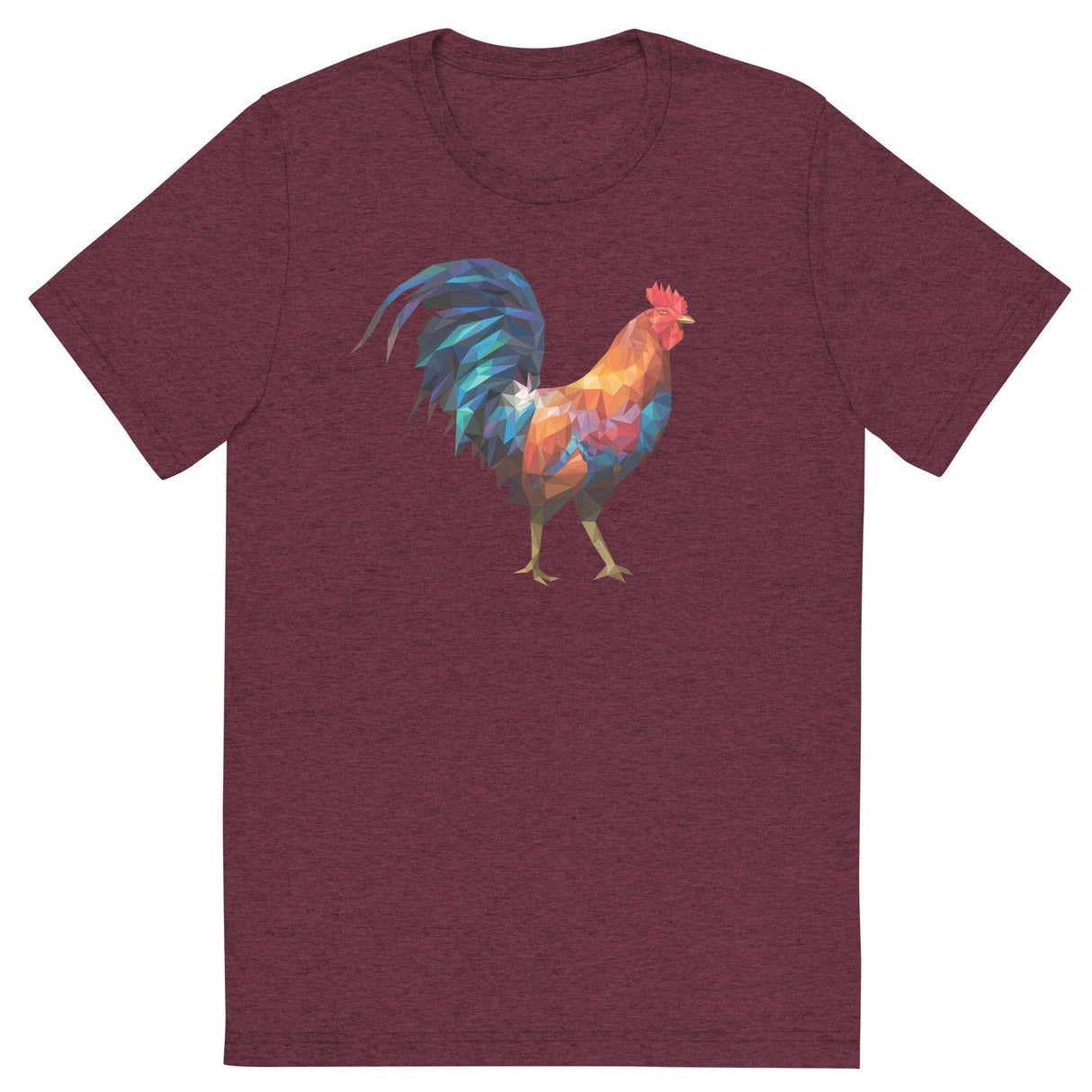 Huge Polygon Rooster (Triblend)-Triblend T-Shirt-Swish Embassy