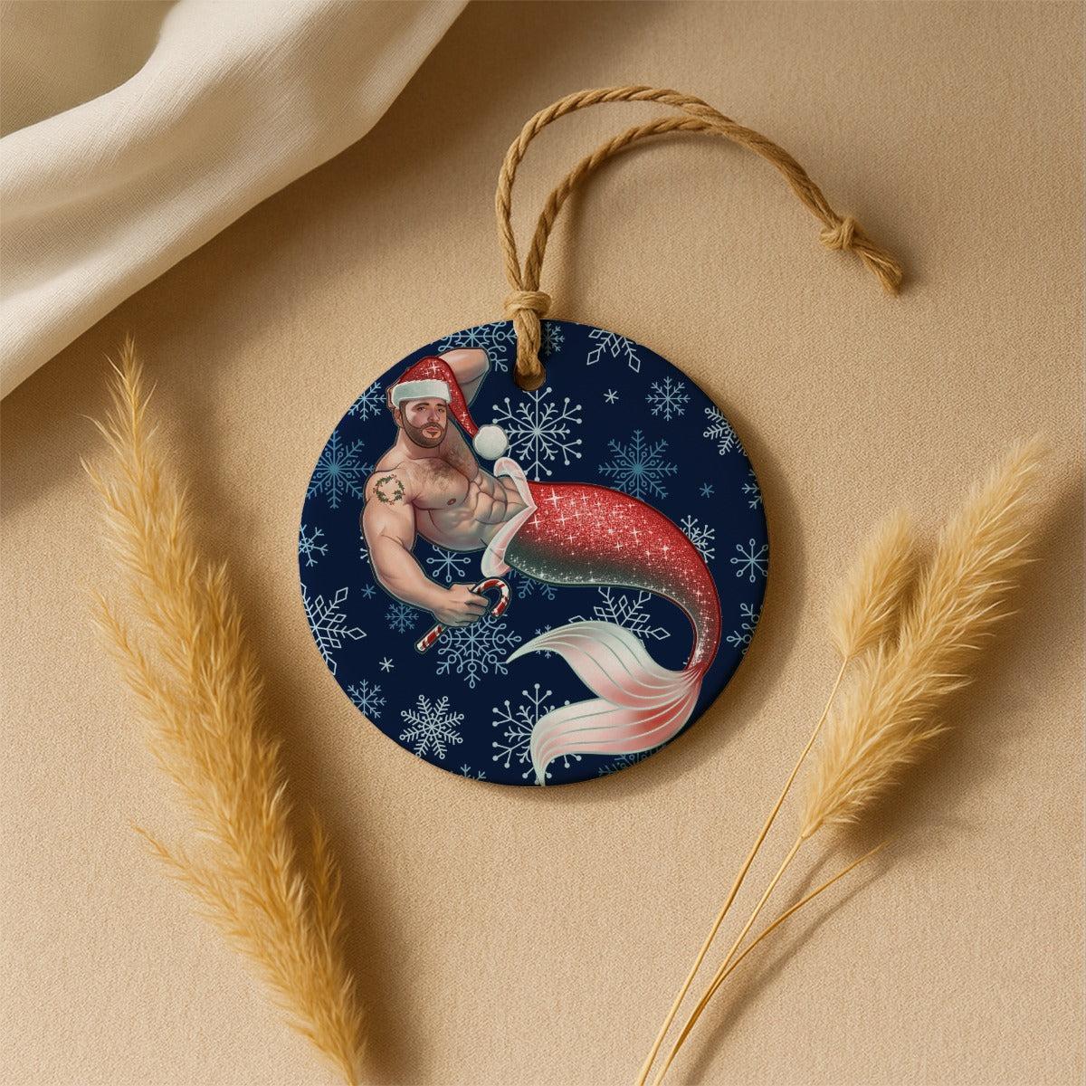 Merman Christmas (Ceramic Holiday Keepsake)-Ceramic Holiday Keepsake-Swish Embassy