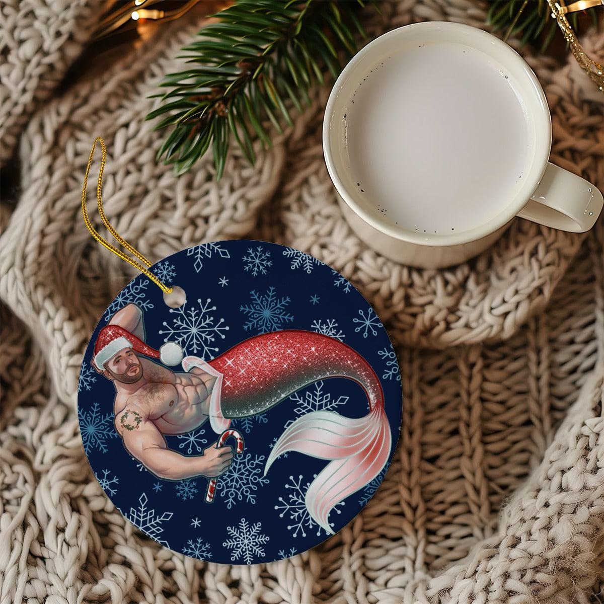 Merman Christmas (Ceramic Holiday Keepsake)-Ceramic Holiday Keepsake-Swish Embassy