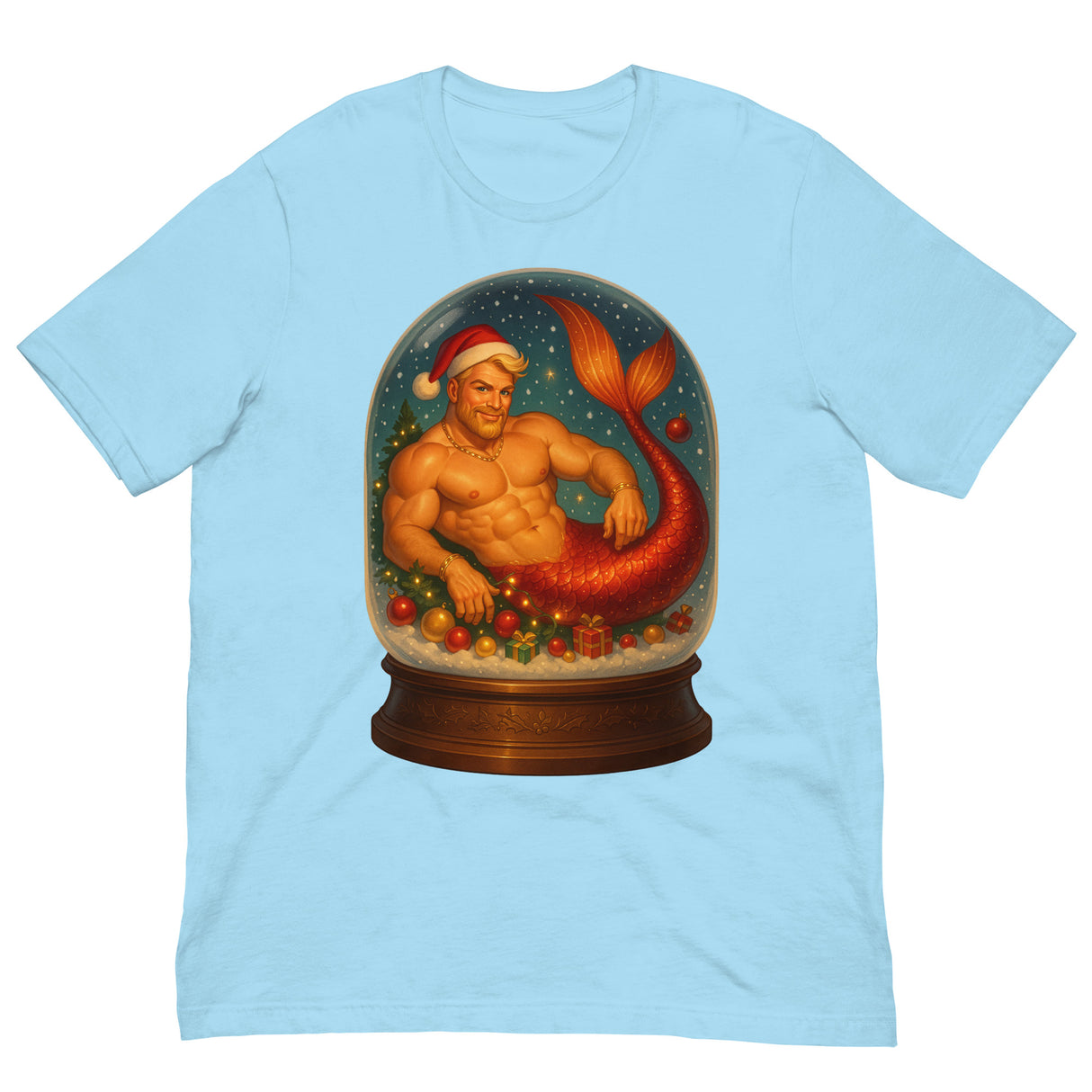 Merman in a Snow Globe-Christmas T-Shirts-Swish Embassy
