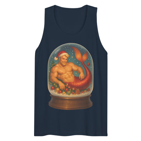 Merman in a Snow Globe (Tank top)-Christmas Tank Tops-Swish Embassy