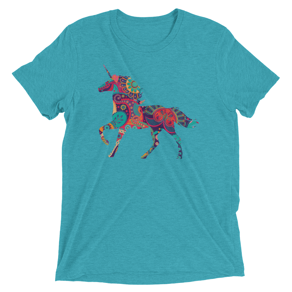 Paisley Unicorn (Triblend)-Triblend T-Shirt-Swish Embassy