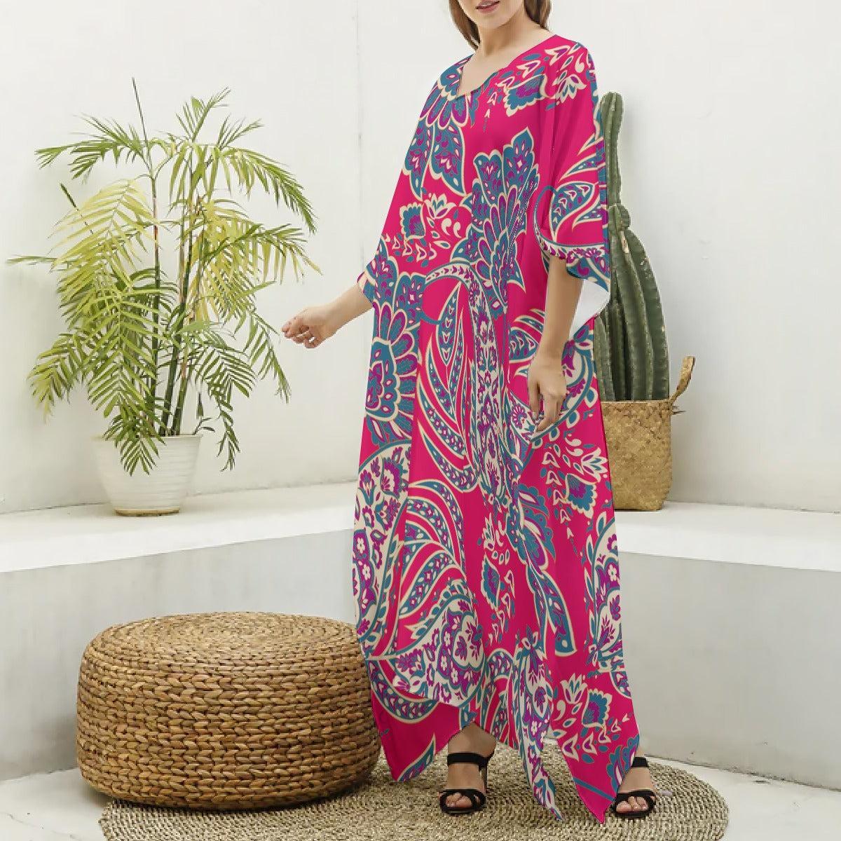 Pink Paisley Club (Kaftan)-Kaftan-Swish Embassy