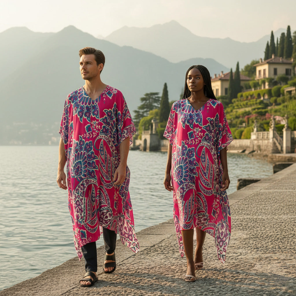 Pink Paisley Club (Kaftan)-Kaftan-Swish Embassy