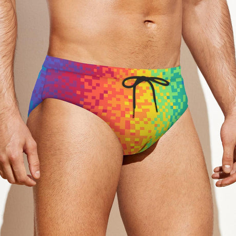 Pixel Perfect Pride (Swim Briefs)-Swim Briefs-Swish Embassy