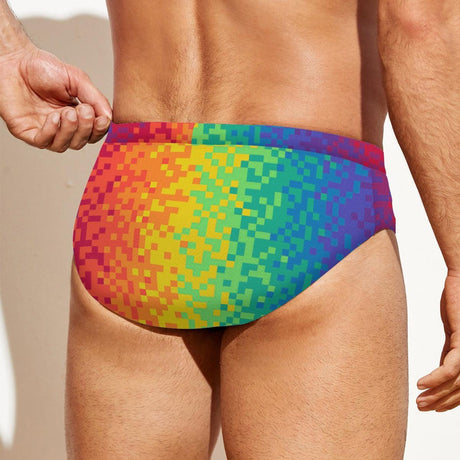 Pixel Perfect Pride (Swim Briefs)-Swim Briefs-Swish Embassy