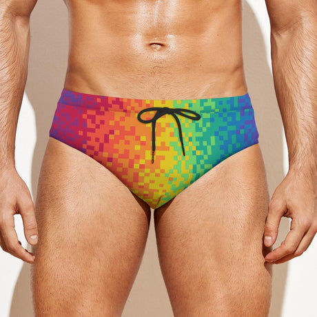 Pixel Perfect Pride (Swim Briefs)-Swim Briefs-Swish Embassy