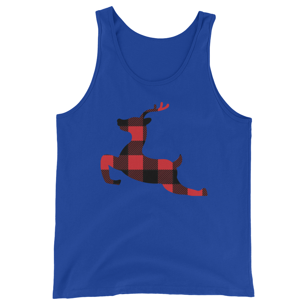 Plaid Reindeer (Tank Top)-Christmas Tanks-Swish Embassy