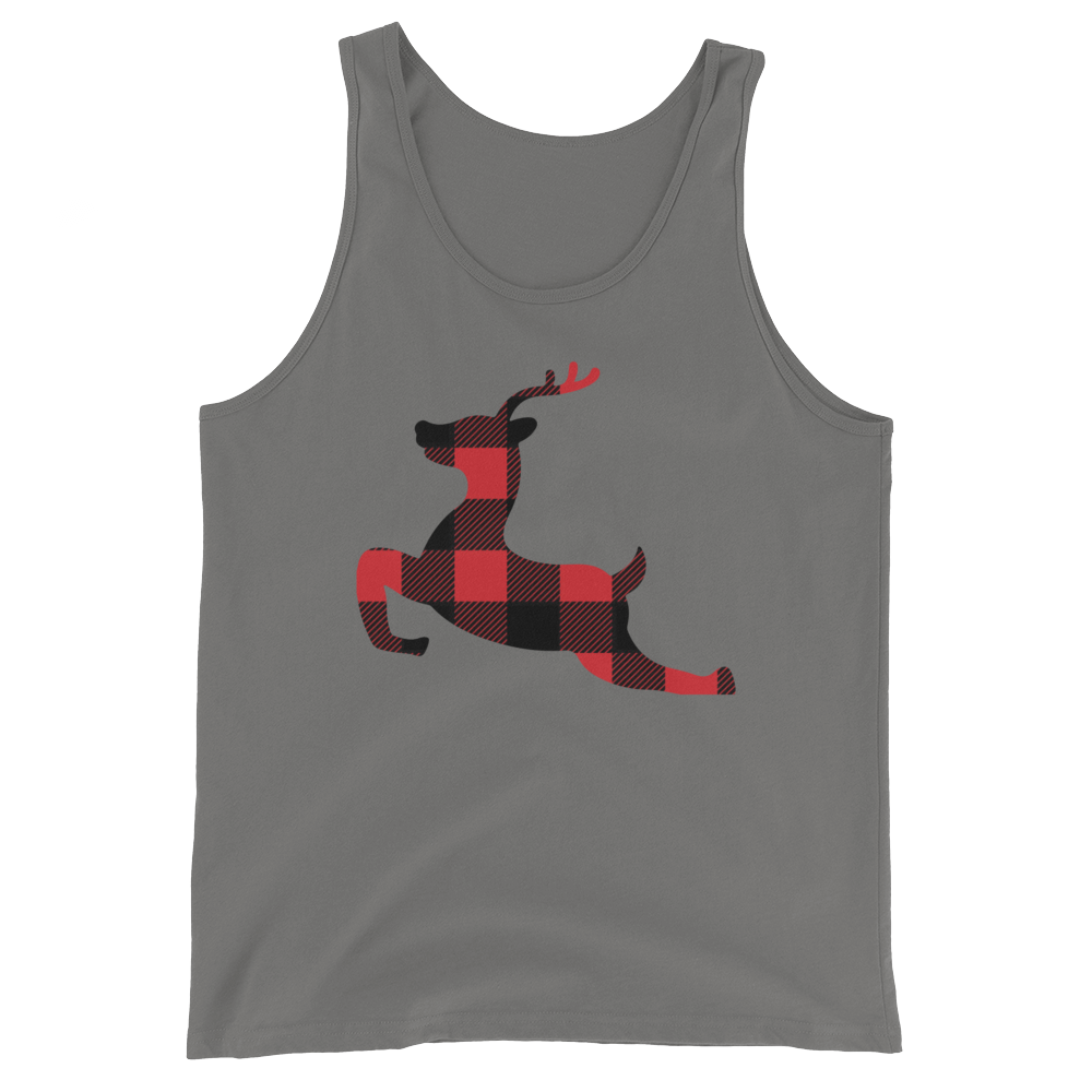 Plaid Reindeer (Tank Top)-Christmas Tanks-Swish Embassy