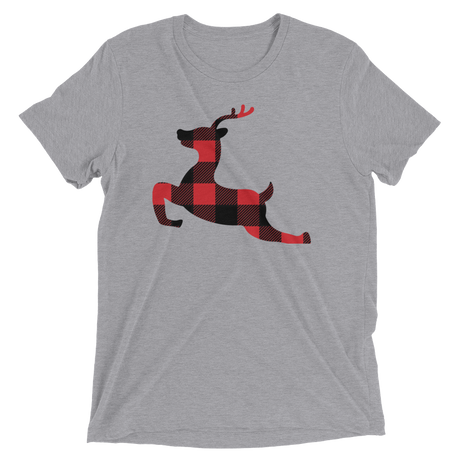 Plaid Reindeer (Triblend)-Triblend T-Shirt-Swish Embassy