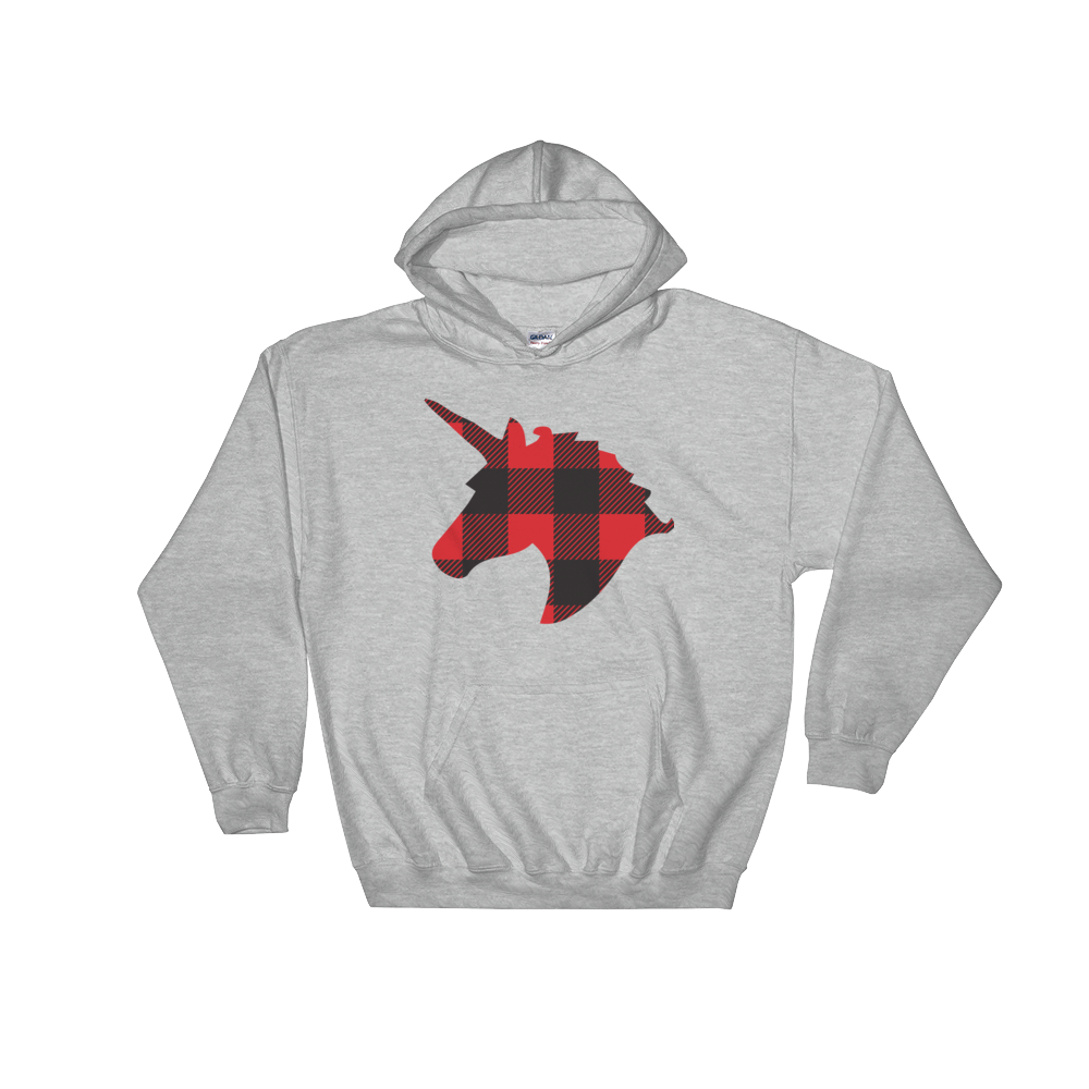 Plaid Unicorn (Hoodie)-Hoodie-Swish Embassy