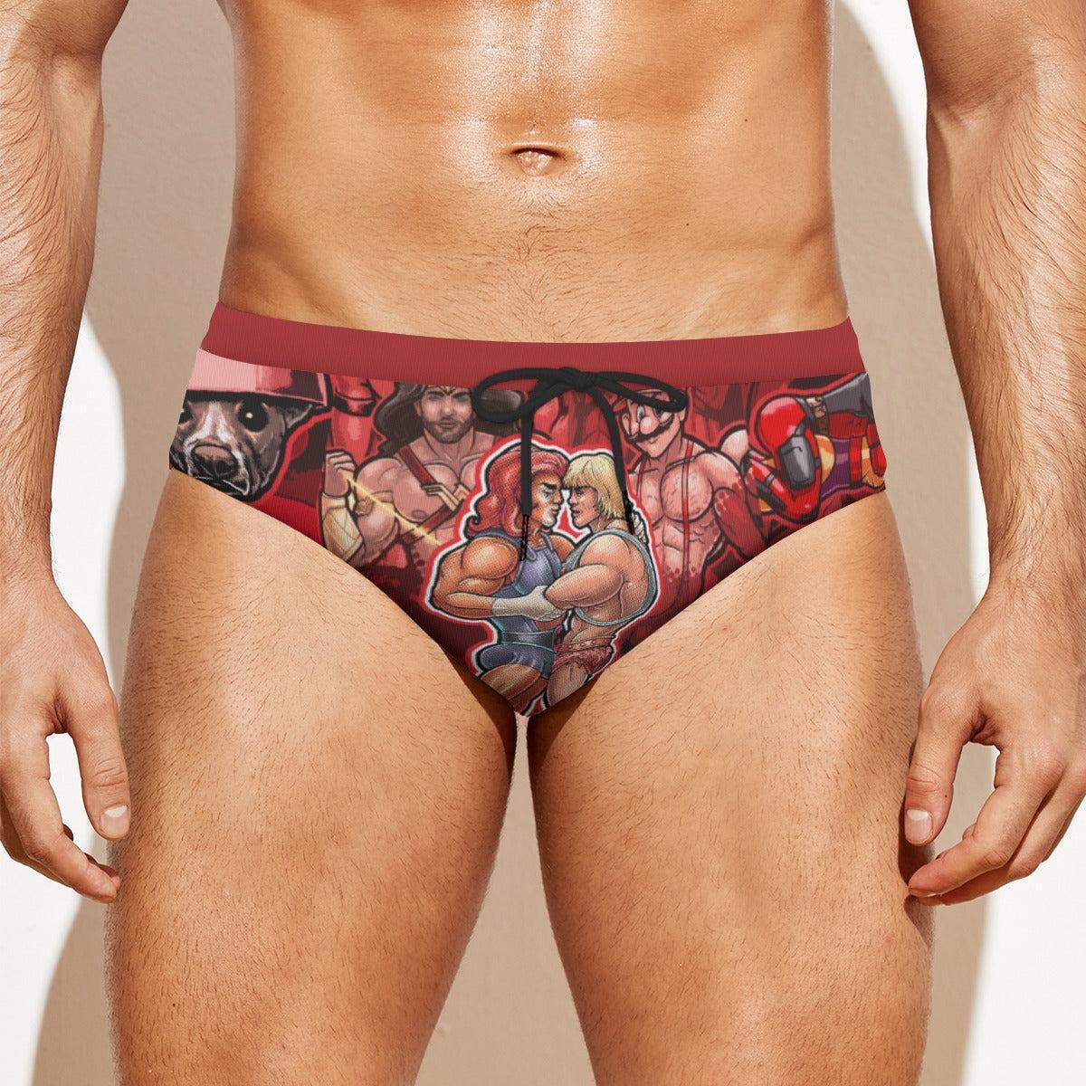 Pop Boys Red (Swim Briefs)-Swim Briefs-Swish Embassy