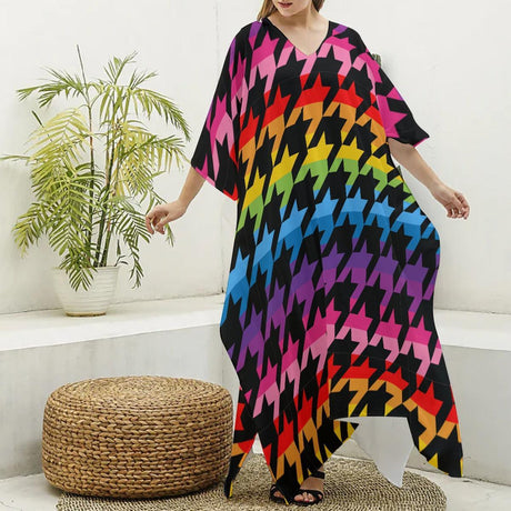 Pride Houndstooth (Kaftan)-Kaftan-Swish Embassy