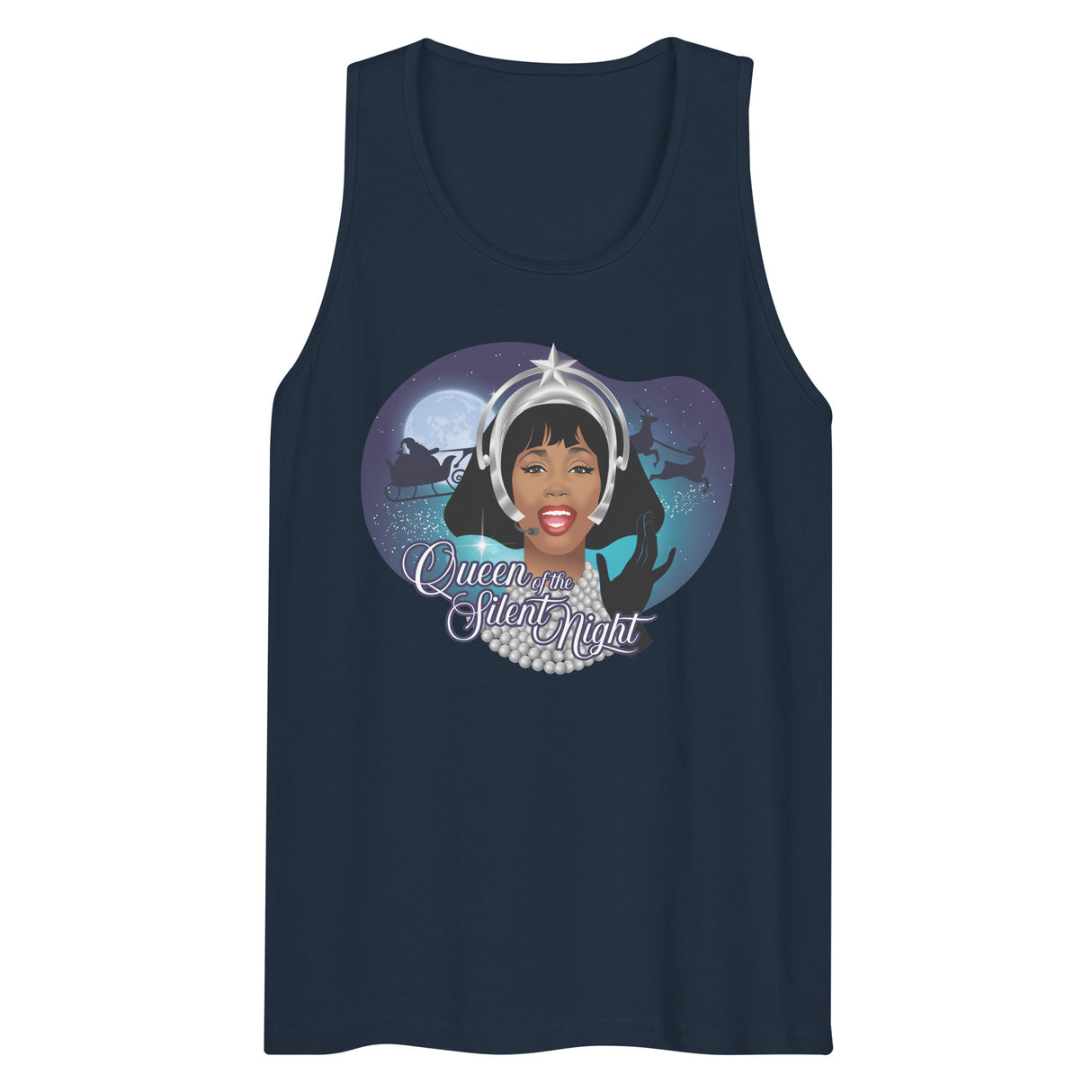 Queen of the Silent Night (Tank top)-Christmas Tank Tops-Swish Embassy