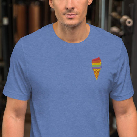 Rainbow Ice Cream (Embroidered)-Embroidered T-Shirts-Swish Embassy