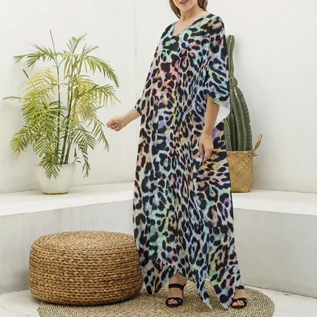 Rainbow Leopard (Kaftan)-Kaftan-Swish Embassy