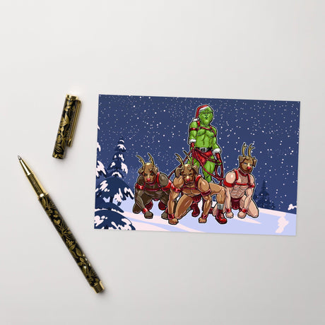 Reindeer Gains (Christmas card)-Greeting Card-Swish Embassy