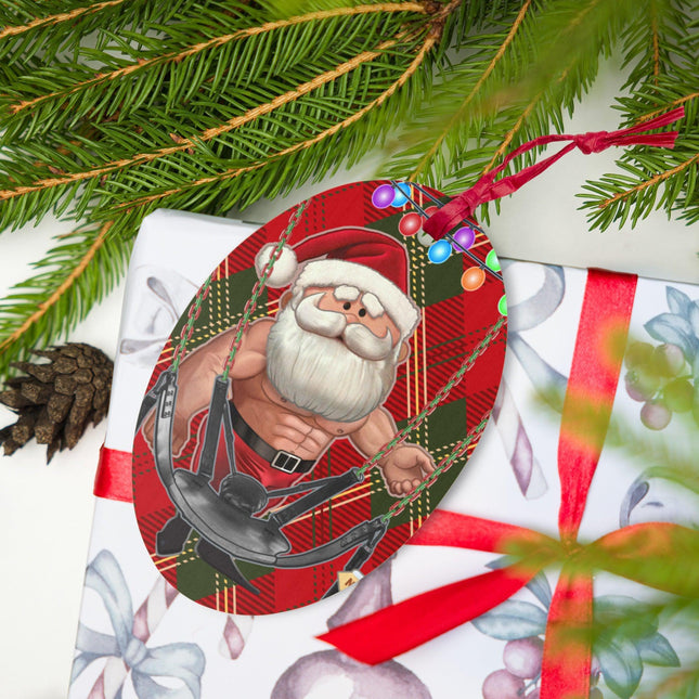 Santa's Sleigh (Ornament/Fridge Magnet)-Wood Ornament-Swish Embassy