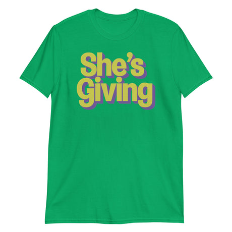 She's Giving (Text Shirt)-Text Shirt-Swish Embassy