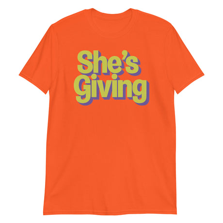 She's Giving (Text Shirt)-Text Shirt-Swish Embassy