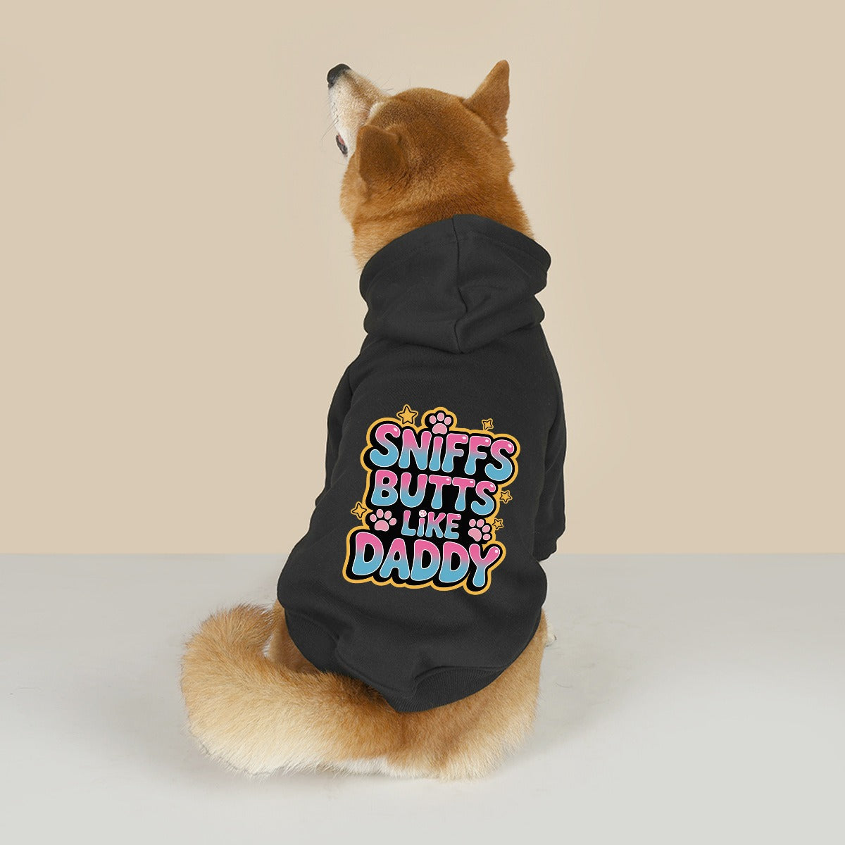 Sniffs Butts Like Daddy (Pet Hoodie)-Pet Hoodie-Swish Embassy