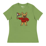 Varsity Pride Puppy (Women's Relaxed T-Shirt)-Women's T-Shirts-Swish Embassy