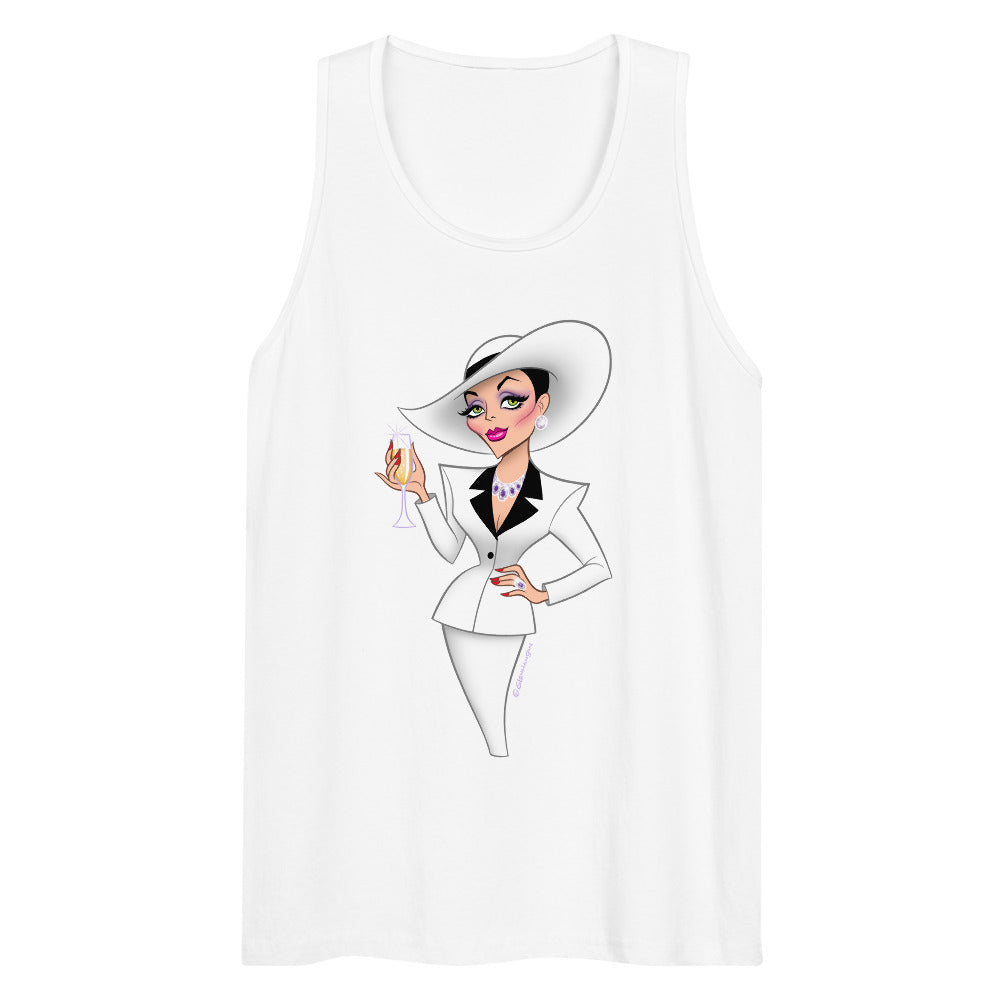 Champagne & Shoulder Pads (Tank Top) - White