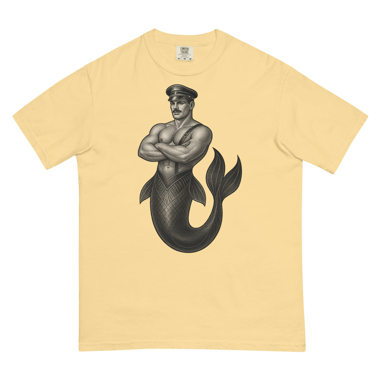 Art Deco Merman (Boxy Tee)-Boxy T-Shirt-Swish Embassy
