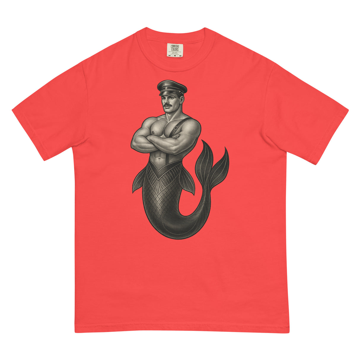 Art Deco Merman (Boxy Tee)-Boxy T-Shirt-Swish Embassy