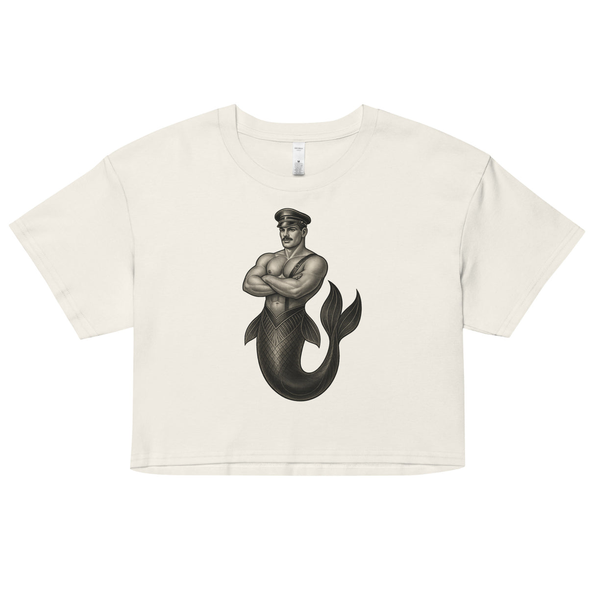 Art Deco Merman (Crop Top)-Crop Top-Swish Embassy