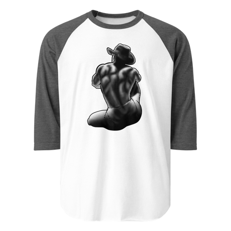 Bikini Cowboy (Raglan) - White/Heather Charcoal