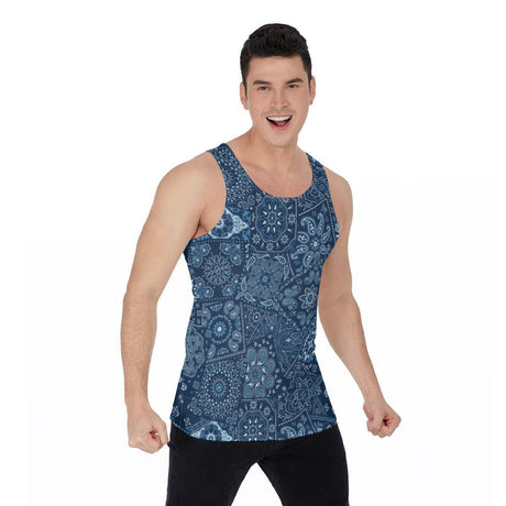 Blue Hanky (Allover Tank Top)-Allover Tank Top-Swish Embassy