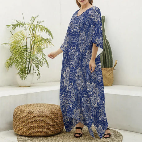 Blue Mendala (Kaftan)-Kaftan-Swish Embassy