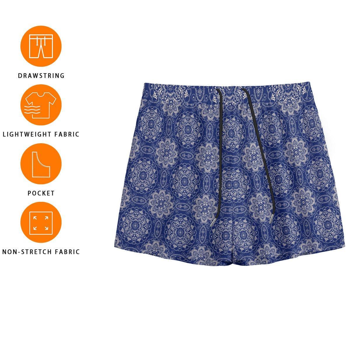 Blue Mendala (Shorts)-Shorts-Swish Embassy