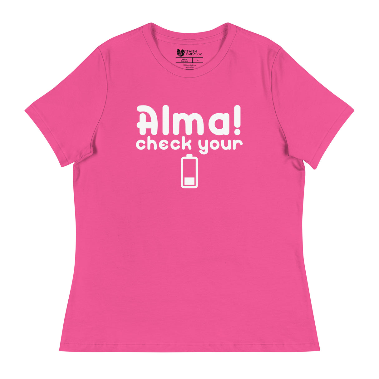 Check Your Battery (Women's Relaxed T-Shirt)-Women's T-Shirts-Swish Embassy