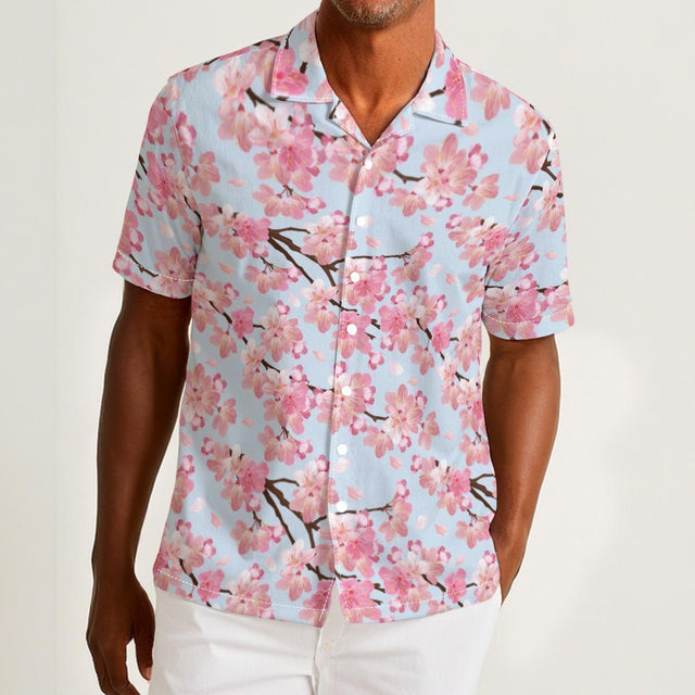 Cherry Blossom (Cotton Button Shirt)-Cotton Button Shirt-Swish Embassy