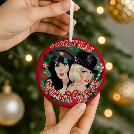 Christmas Wreath Watusi (Ceramic Holiday Keepsake)-Ceramic Holiday Keepsake-Swish Embassy