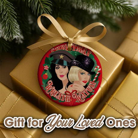 Christmas Wreath Watusi (Ceramic Holiday Keepsake)-Ceramic Holiday Keepsake-Swish Embassy