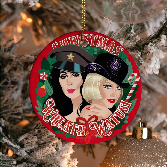 Christmas Wreath Watusi (Ceramic Holiday Keepsake)-Ceramic Holiday Keepsake-Swish Embassy