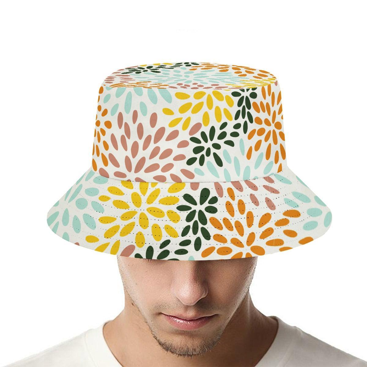 Chrysanthemum (Allover Bucket Hat)-Allover Bucket Hat-Swish Embassy
