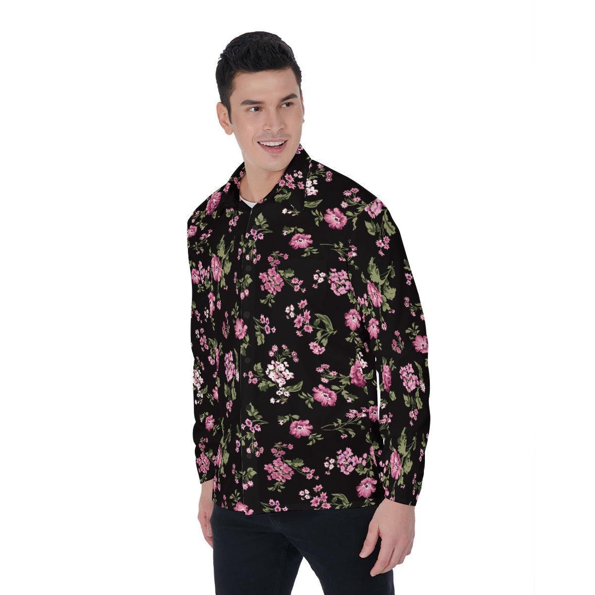 Hint of Floral (Long Sleeve Button Shirt)-Long Sleeve Button Shirts-Swish Embassy