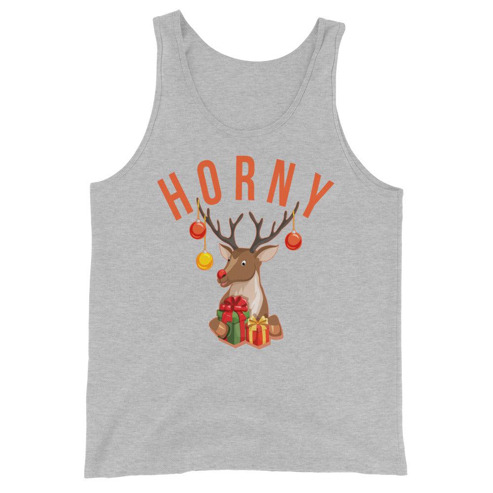 Horny (Tank Top)-Christmas Tank Tops-Swish Embassy