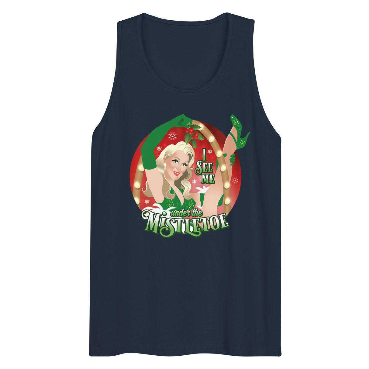 I See Me Under the Mistletoe (Tank top)-Christmas Tank Tops-Swish Embassy